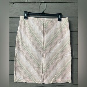 O'Neill Pastel Pink and Light Green Striped Pencil Skirt